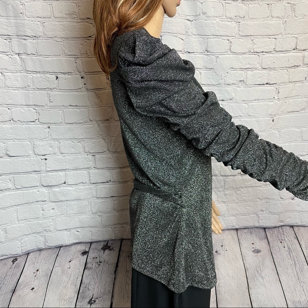NWT New $148 Walter Baker Marwin Top Size L Black Silver - Picture 7 of 14